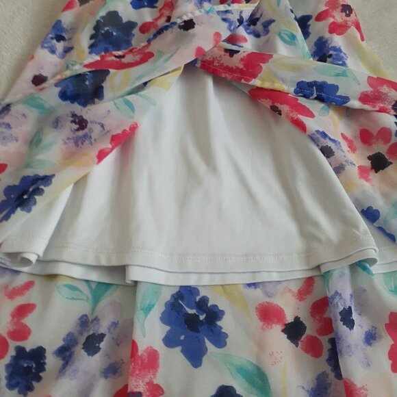 Wonder Nation Girl's Size M (7-8) Blue White Floral Lace Sheer Dress - Picture 5 of 10